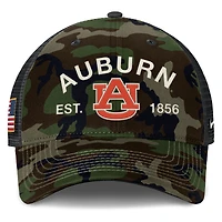 Men's Nike Camo Auburn Tigers 2025 Military Appreciation Rise Trucker Adjustable Hat