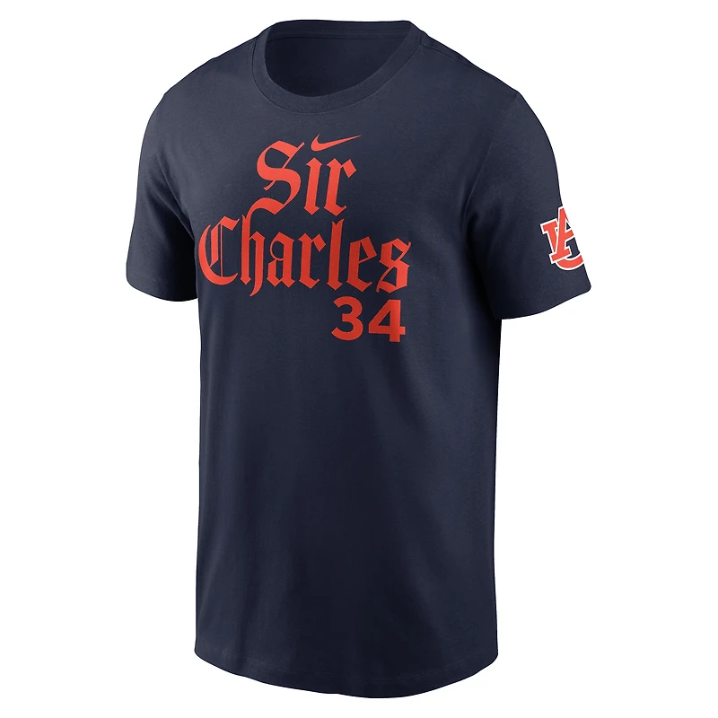 Men's Nike Charles Barkley Navy Auburn Tigers Sir Name & Number T-Shirt
