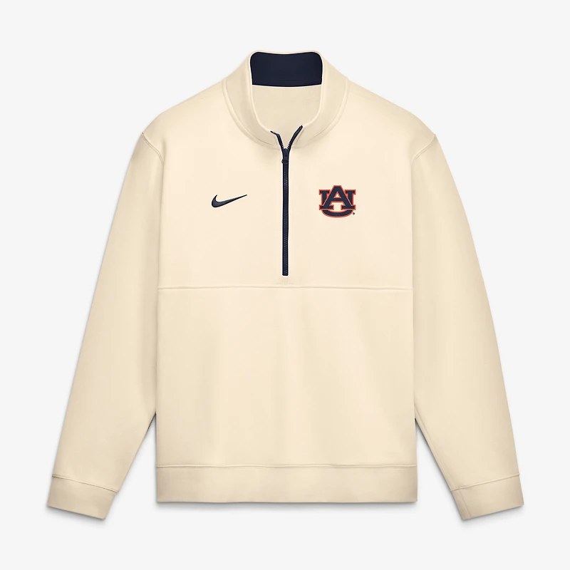 Men's Nike Cream Auburn Tigers Primetime Club Fleece Half-Zip Pullover