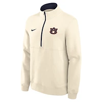 Men's Nike Cream Auburn Tigers Primetime Club Fleece Half-Zip Pullover