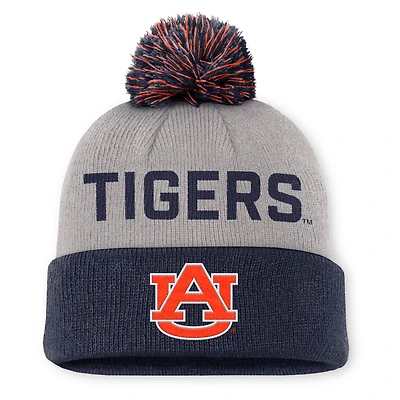 Bonnet à revers Nike Auburn Tigers Primetime Peak gris/blanc pour homme avec pompon