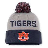 Bonnet à revers Nike Auburn Tigers Primetime Peak gris/blanc pour homme avec pompon