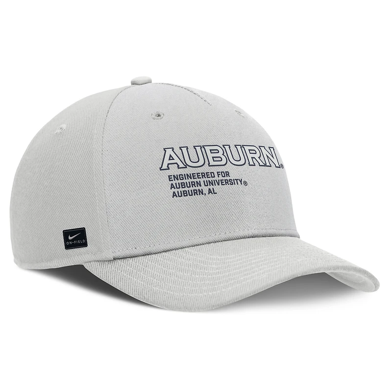 Casquette ajustable Nike grise Auburn Tigers 2025 On-Field Primetime Rise Dri-FIT pour homme