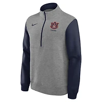 Men's Nike Heather Gray Auburn Tigers Club Fleece Half-Zip Pullover
