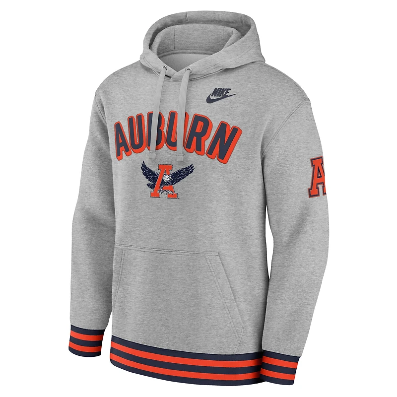 Men's Nike Heather Gray Auburn Tigers Legacy Retro Pullover Hoodie