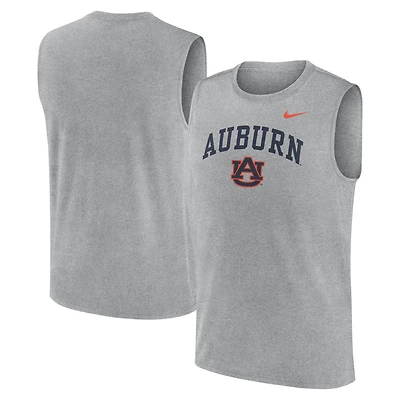 Men's Nike Heather Gray Auburn Tigers Primetime Legend Arch Dri-FIT Muscle Tank Top