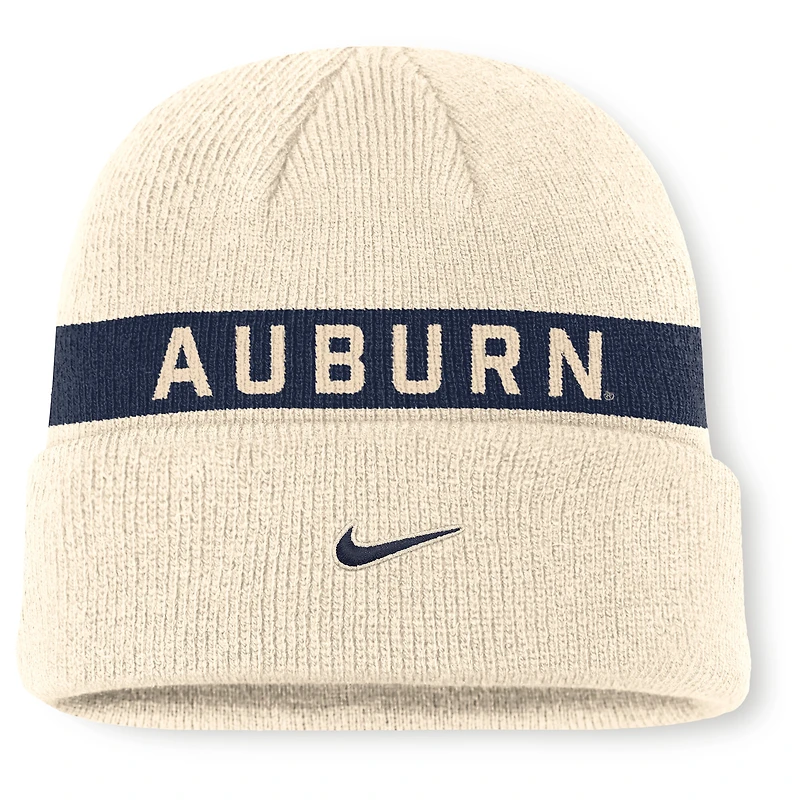 Bonnet en tricot à revers Nike Natural Auburn Tigers Peak Primetime Utility pour homme