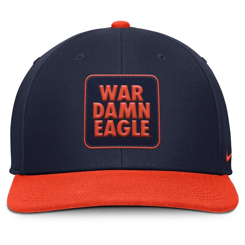 Men's Nike Navy/Orange Auburn Tigers 2025 Sideline Campus Pro Local Snapback Hat