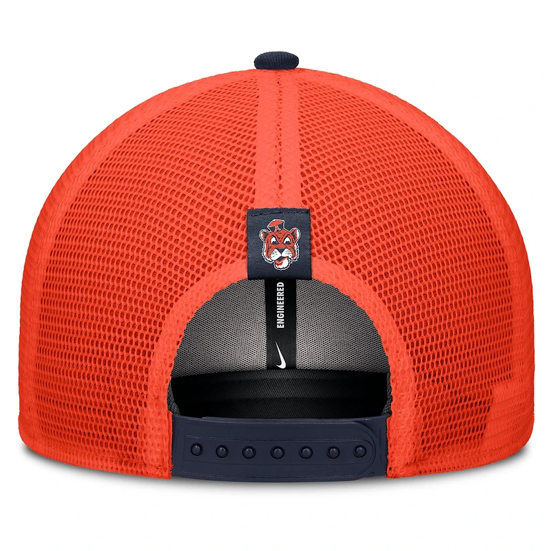 Casquette Nike Auburn Tigers 2025 Sideline Campus Pro Local Snapback pour homme, bleu marine/orange