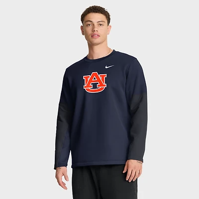 Men's Nike Navy Auburn Tigers 2025 Sideline Coach Therma-FIT Long Sleeve T-Shirt