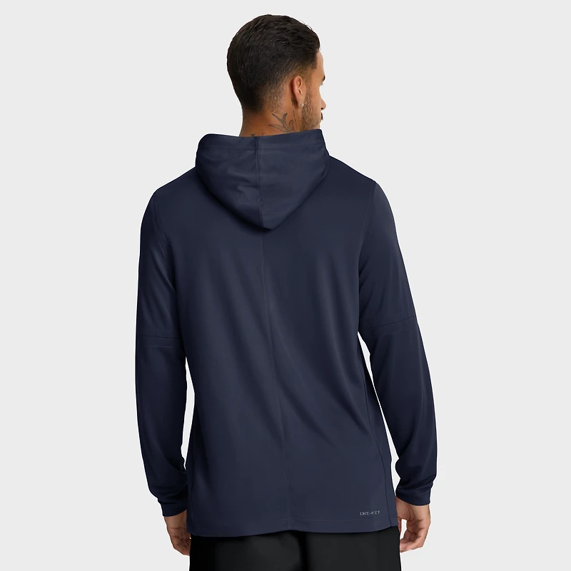 Men's Nike Navy Auburn Tigers 2025 Sideline Dri-FIT Long Sleeve Hoodie T-Shirt