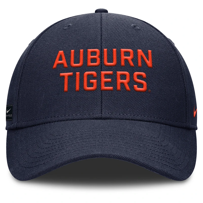 Men's Nike Navy Auburn Tigers 2025 Sideline Rise Practice Adjustable Hat