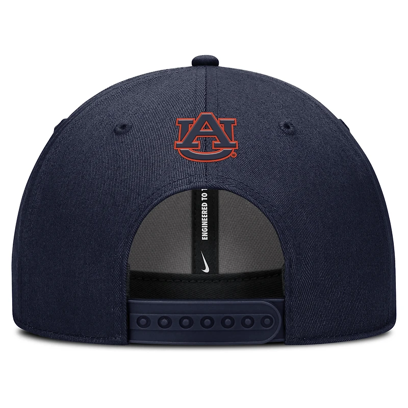 Men's Nike Navy Auburn Tigers 2025 Sideline Rise Practice Adjustable Hat