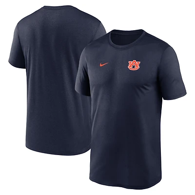 T-shirt Nike Dri-FIT bleu marine Auburn Tigers 2025 Sideline pour homme avec petit logo Legend