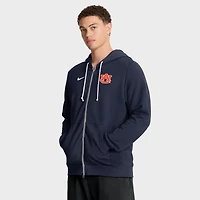 Sweat à capuche Nike bleu marine Auburn Tigers 2025 Sideline Standard Issue Dri-FIT entièrement zippé pour homme