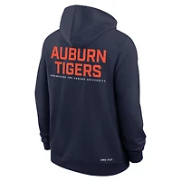 Sweat à capuche Nike bleu marine Auburn Tigers 2025 Sideline Standard Issue Dri-FIT entièrement zippé pour homme
