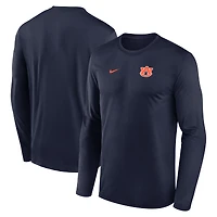 T-shirt à manches longues Nike Legend Dri-FIT bleu marine Auburn Tigers 2026 Sideline avec petit logo