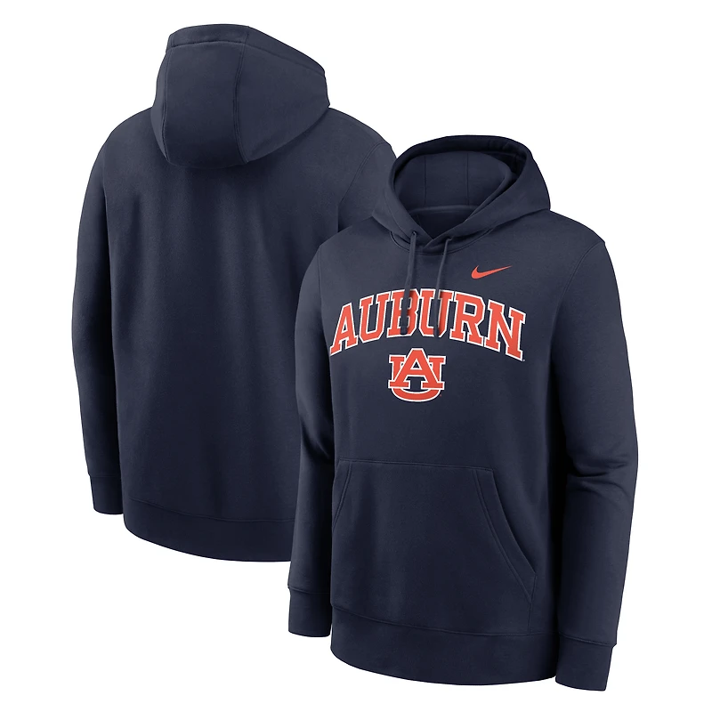 Sweat à capuche Nike Auburn Tigers Club Fleece Arch bleu marine pour homme