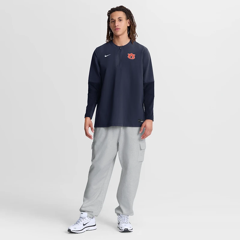 Coupe-vent à manches longues et fermeture éclair quart de tour Nike Auburn Tigers bleu marine pour homme