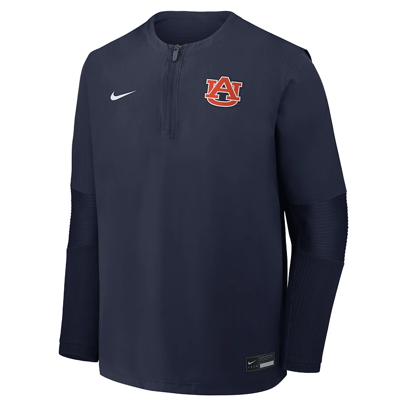 Men's Nike Navy Auburn Tigers Dugout Dri-FIT Quarter-Zip Long Sleeve Windshirt