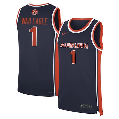 Maillot de basketball réplique Nike Auburn Tigers bleu marine n° 1, War Eagle, pour homme