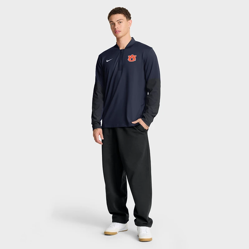 Pull Nike bleu marine Auburn Tigers One Goal Dri-FIT à demi-zip pour homme