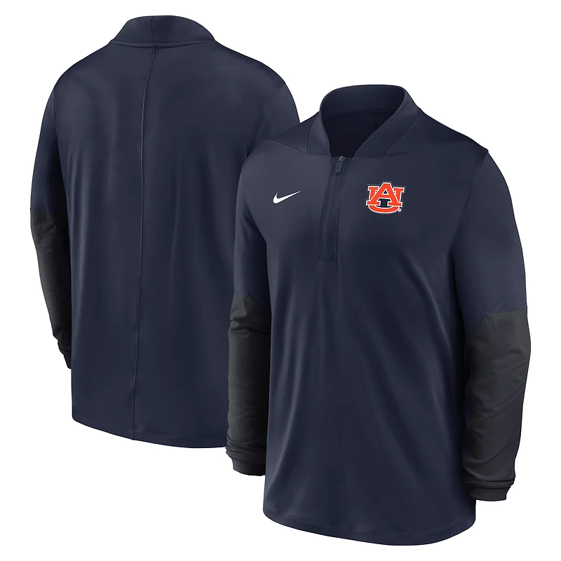 Pull Nike bleu marine Auburn Tigers One Goal Dri-FIT à demi-zip pour homme