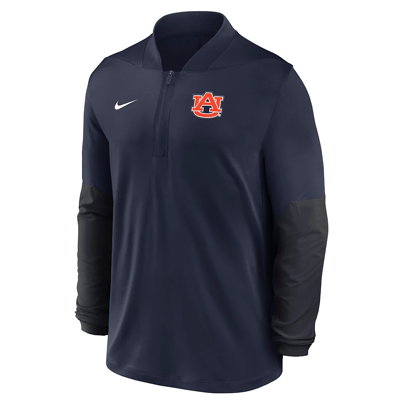 Pull Nike bleu marine Auburn Tigers One Goal Dri-FIT à demi-zip pour homme