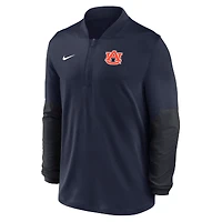 Pull Nike bleu marine Auburn Tigers One Goal Dri-FIT à demi-zip pour homme