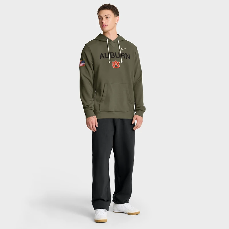 Men's Nike Olive Auburn Tigers 2025 Military Appreciation Standard Issue Dri-FIT Hoodie