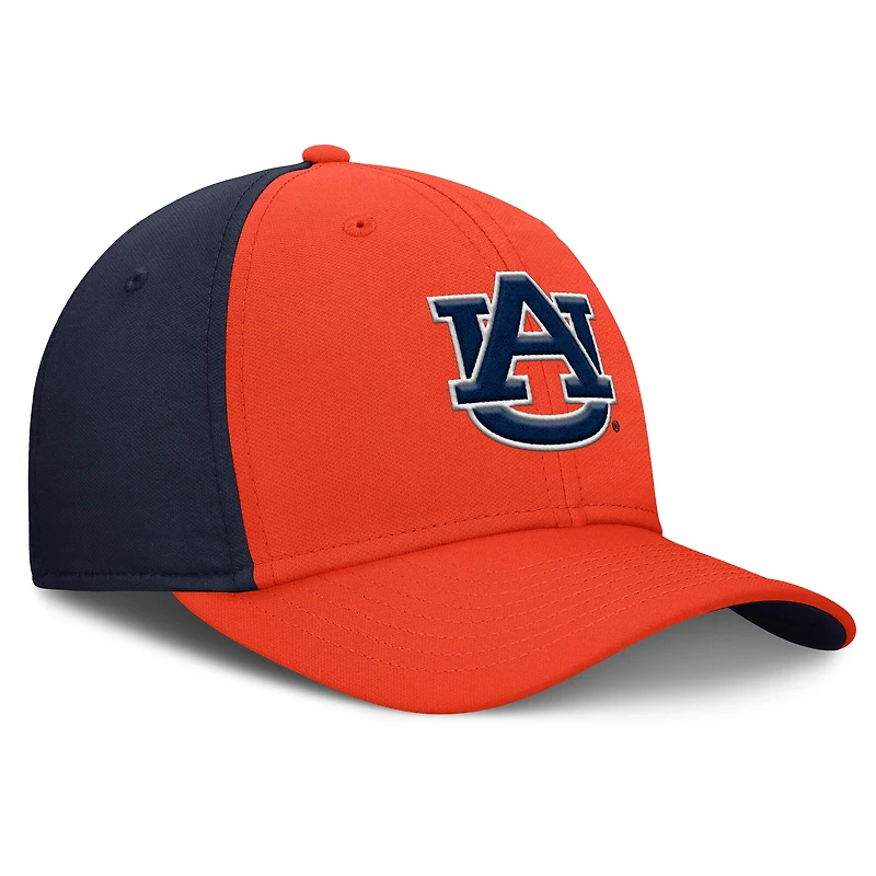 Casquette Nike Orange/Bleu marine Auburn Tigers 2025 Sideline Rise Local Dri-FIT Flex pour homme