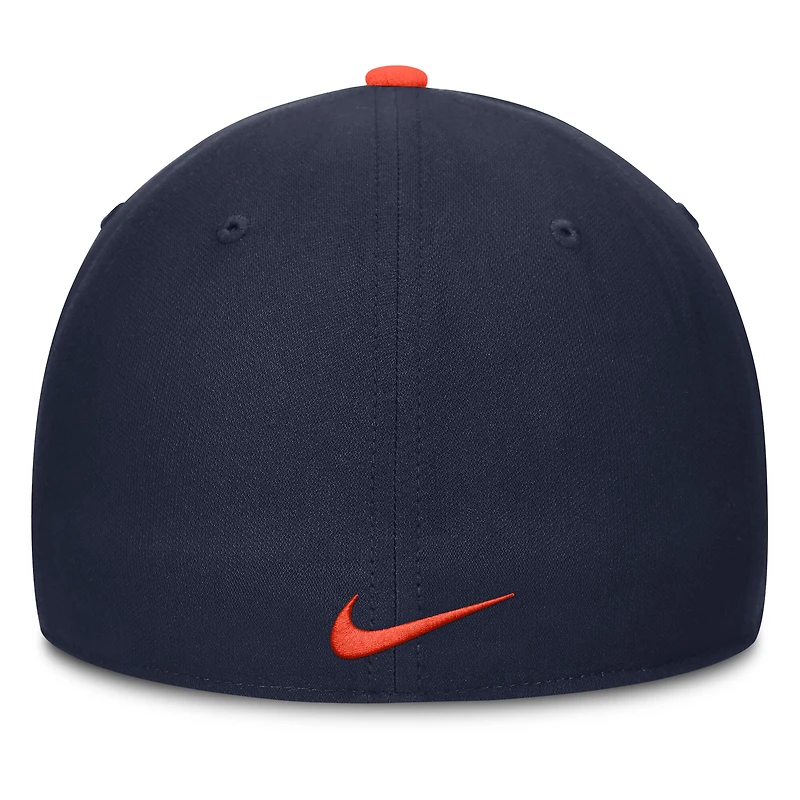 Casquette Nike Orange/Bleu marine Auburn Tigers 2025 Sideline Rise Local Dri-FIT Flex pour homme
