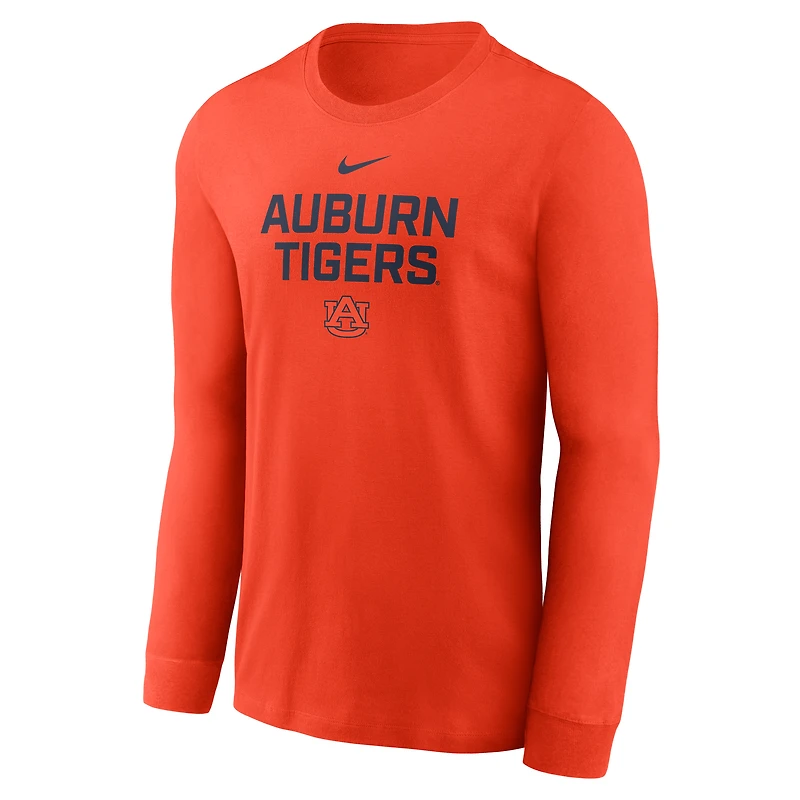 Men's Nike Orange Auburn Tigers 2025 Sideline Dri-FIT Long Sleeve T-Shirt