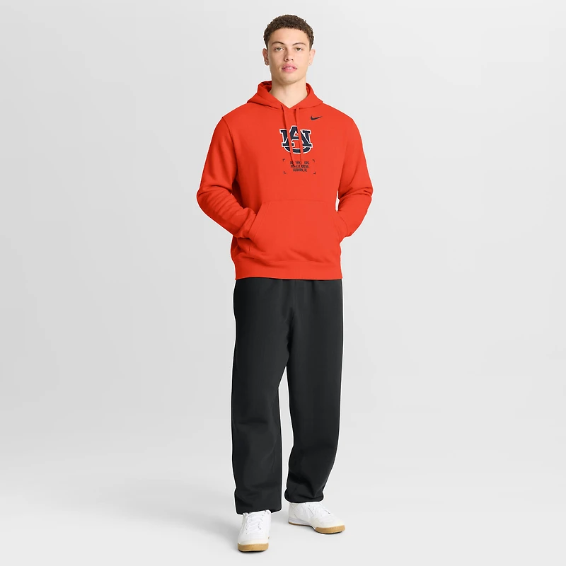 Sweat à capuche Nike Orange Auburn Tigers Basketball Two-Hit Club Fleece pour homme