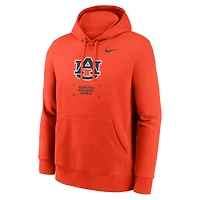 Men's Nike Orange Auburn Tigers Basketball Two-Hit Club Fleece Pullover Hoodie