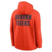 Men's Nike Orange Auburn Tigers Basketball Two-Hit Club Fleece Pullover Hoodie