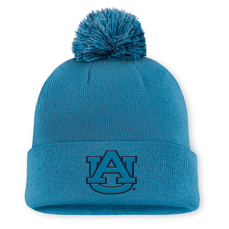 Men's Nike Turquoise Auburn Tigers Primetime Peak Campus Cuffed Knit Hat with Pom