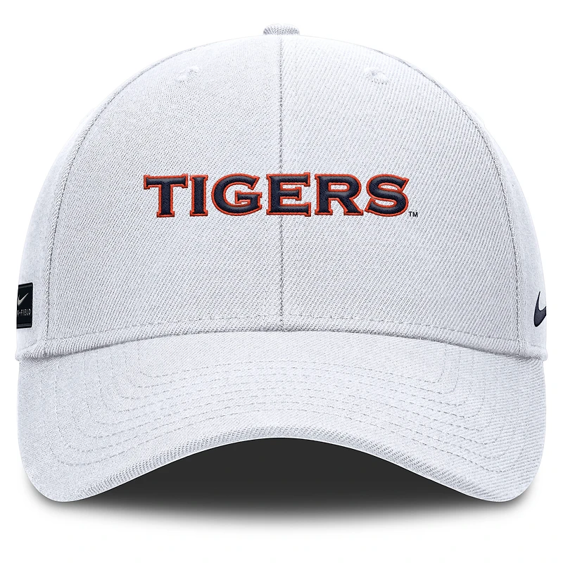 Casquette ajustable Nike blanche Auburn Tigers 2025 On-Field Gameday Rise pour homme