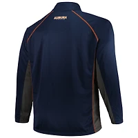 Men's Profile Navy Auburn Tigers Big & Tall Quarter-Zip Raglan Jacket