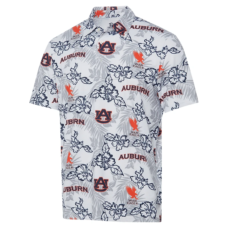 Polo de performance Reyn Spooner blanc Auburn Tigers pour hommes