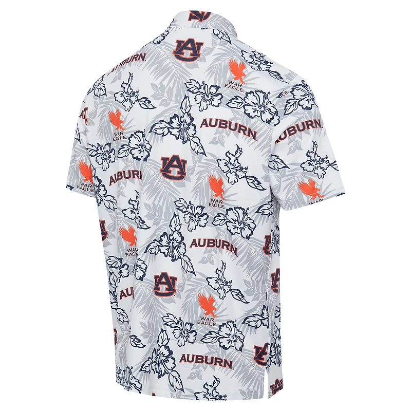 Polo de performance Reyn Spooner blanc Auburn Tigers pour hommes