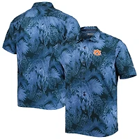 Men's Tommy Bahama Navy Auburn Tigers Coast Luminescent Fronds IslandZone Button-Up Camp Shirt