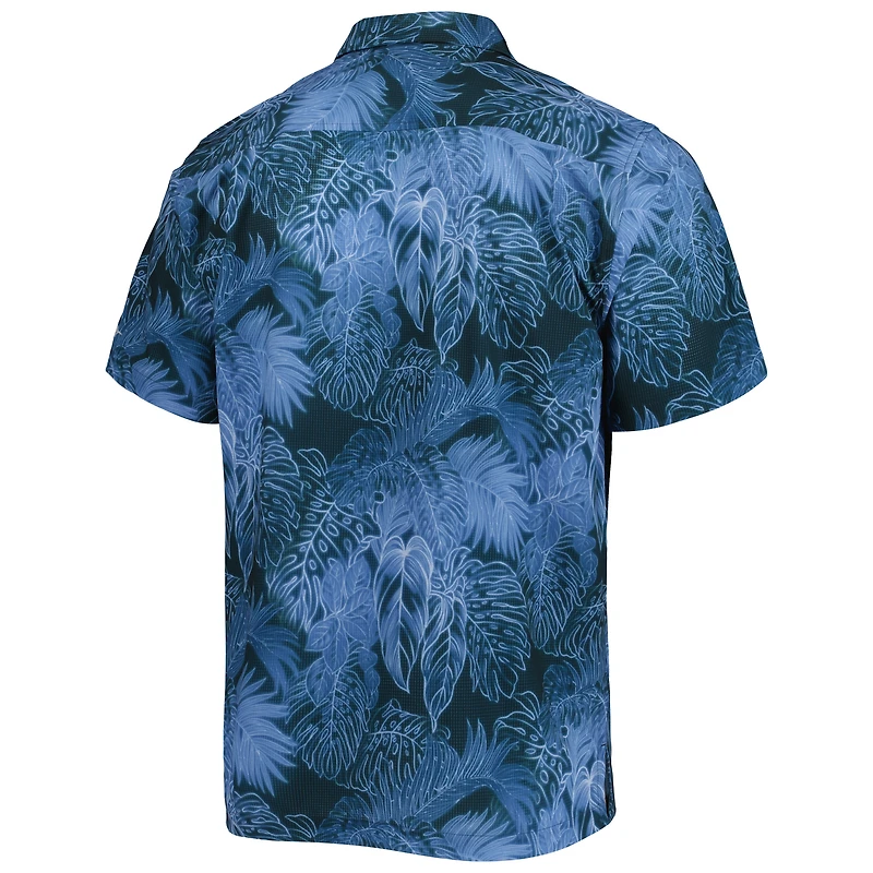 Men's Tommy Bahama Navy Auburn Tigers Coast Luminescent Fronds IslandZone Button-Up Camp Shirt