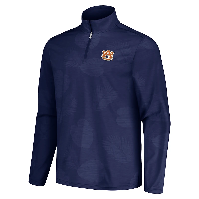 Men's Tommy Bahama Navy Auburn Tigers Delray Frond IslandZone Half-Zip Jacket