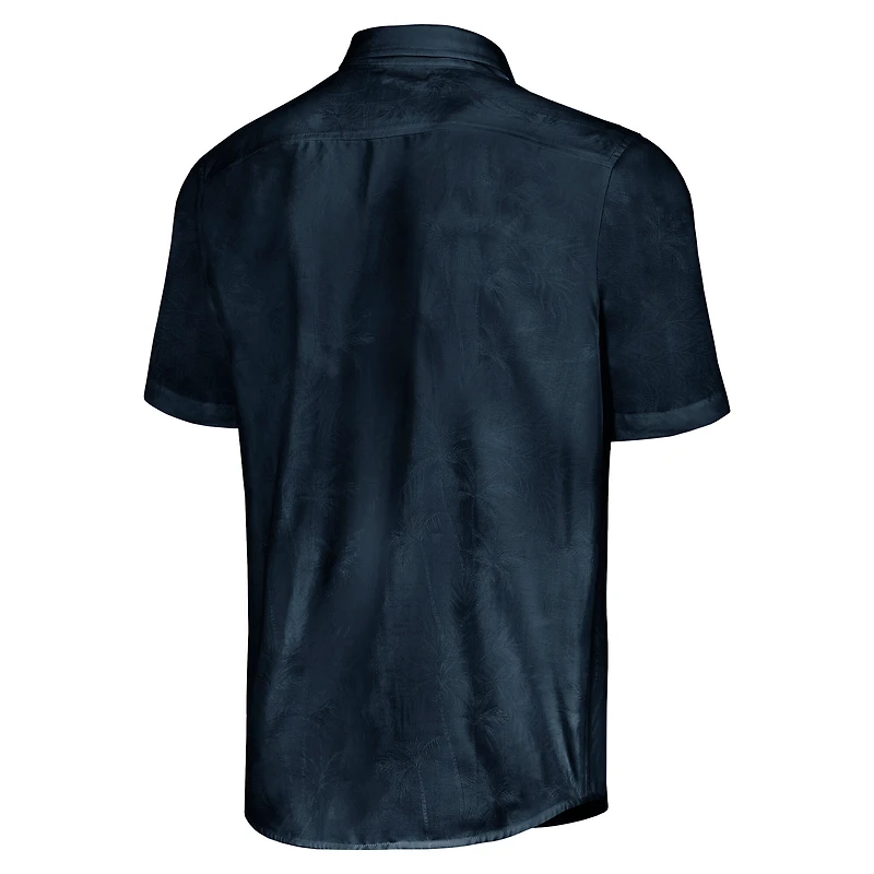 Chemise boutonnée Tommy Bahama bleu marine Auburn Tigers Sport Coconut Point Palm Vista IslandZone pour homme