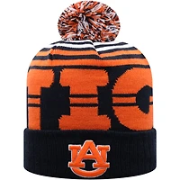 Top of the World Navy/Orange Auburn Tigers Colossal Cuffed Knit Hat avec pompon pour hommes