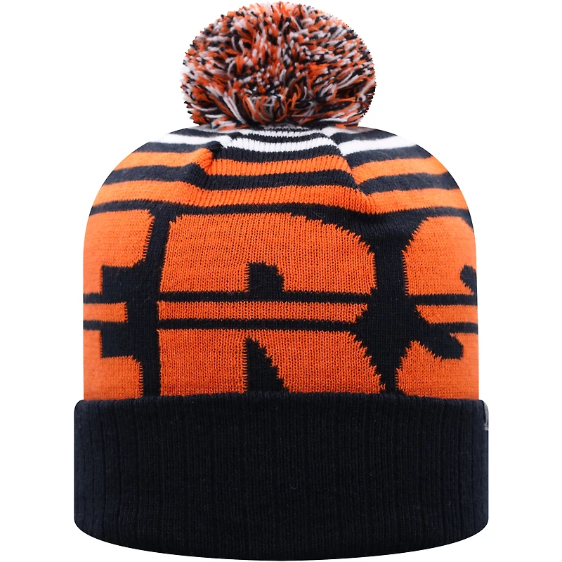 Top of the World Navy/Orange Auburn Tigers Colossal Cuffed Knit Hat avec pompon pour hommes