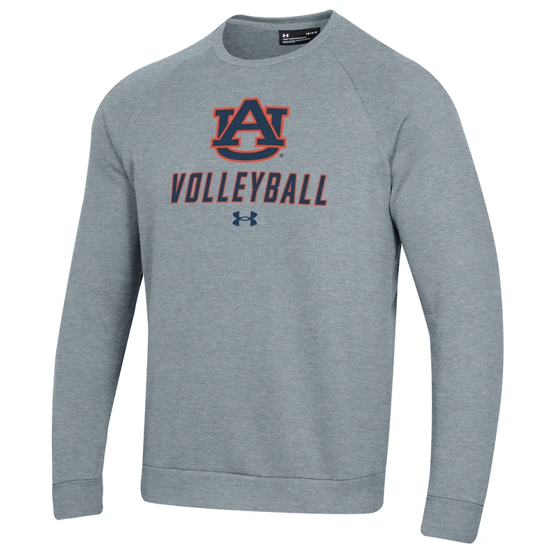 Sweat-shirt à capuche raglan en polaire Under Armour gris Auburn Tigers Volleyball Rival pour homme