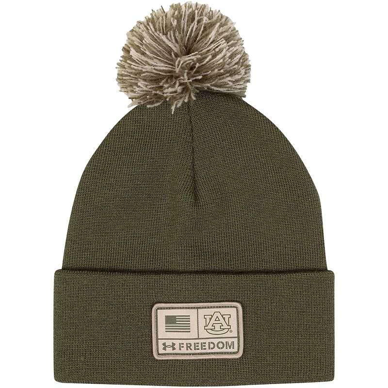 Bonnet en tricot à revers vert Auburn Tigers Freedom Collection pour hommes avec pompon