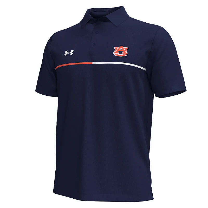 Men's Under Armour Navy Auburn Tigers Playoff Chest Stripe Performance Polo